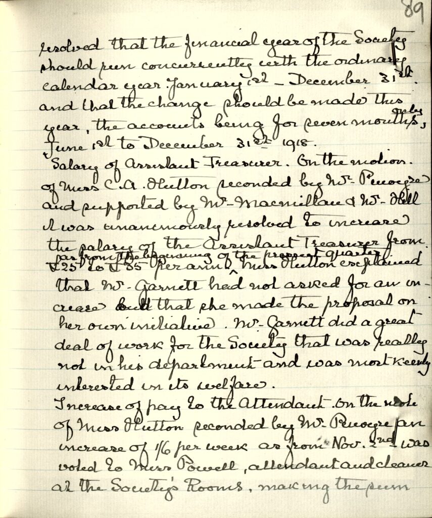 An image of handwritten notes in a minute book.